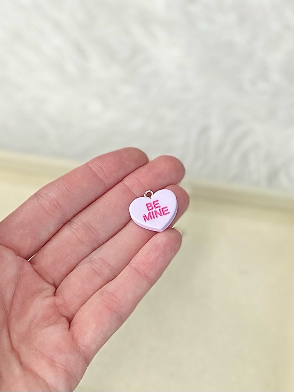 Be Mine Conversation Heart Charm-lavender
